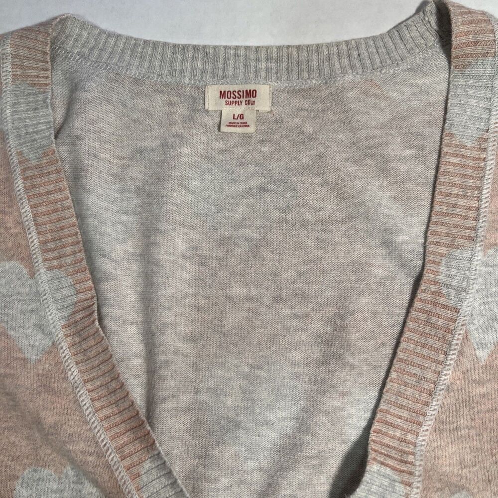 Mossimo Large V Neck Cardigan Hearts Valentine's Whimsy Coquette - Picture 4 of 8